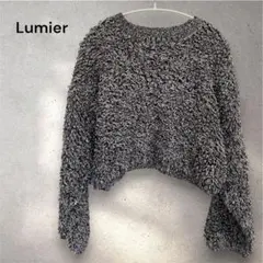 Lumier リュミエ　ミックスループヤーンニットプルオーバー　クロップド丈