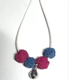 水引ストラップ ハンドメイド バッグチャーム ピンク 青 玉結び 鈴