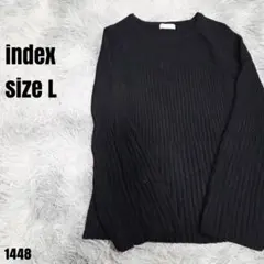 index インデックス ニット セーター ブラック 大き目 L 1448のサムネイル