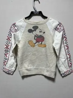 美品デニムアンドダンガリーミッキーマウス刺繍トレーナー140