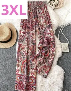【新品未使用/完売品】SHEIN 大きいサイズ ペイズリー ワイドパンツ 3XL