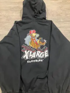 ［希少品］XLARGE グラフィックパーカー Lサイズ ブラック