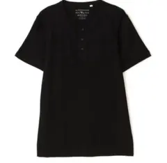 【M】AVIREX 半袖サーマルヘンリーネックTシャツ 黒のサムネイル