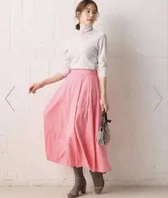 【新品タグ付き】組曲L ロングフレアスカート ピンク