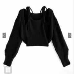 GRLボレロXリボンキャミソールフェザーニットアンサンブル