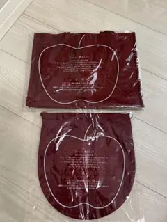 三越伊勢丹トートバッグ& 巾着袋 ポリエステル ハート模様 りんご