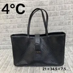 4℃✨ブラック パンチング トートバッグ