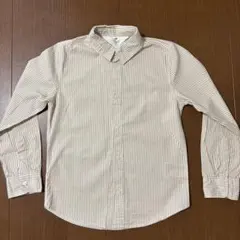 H&M 長袖シャツ ベージュストライプ 130