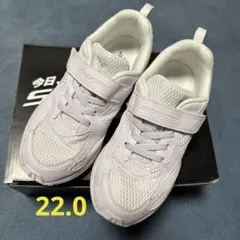 【美品】瞬足 22.0 3E ワイドタイプ 白