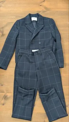 ZARA ネイビー チェック柄 フォーマルスーツ 135cm 卒業式入学式