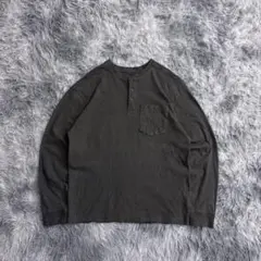 red hade ヘンリーネックロンt 短丈　ヴィンテージ　グレー　サーマル