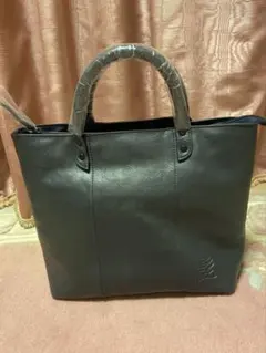 髭　レザートートバッグ　濃紺