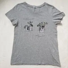 ③ CROLLA クローラ リス アニマルプリント Tシャツ グレー 綿100%のサムネイル