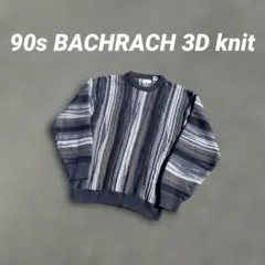 マルチストライプ 3D 90s BACHRACH アクリルニット 好配色