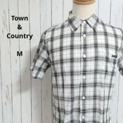 Town&Country☆半袖シャツ　M　チェック柄　綿100％　カジュアルのサムネイル