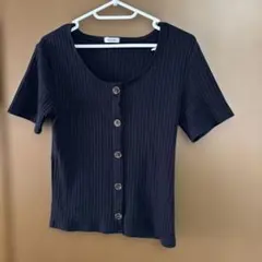 INGNI ブラック 半袖リブTシャツ