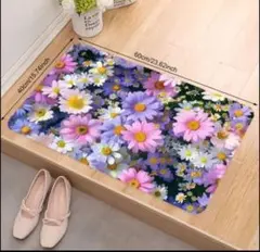 【新品未使用品】花柄マット 玄関マット　バスマット