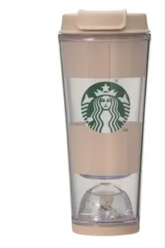 スタバ ジェラートピケ ベアスノードームボーダータンブラー モカベージュ