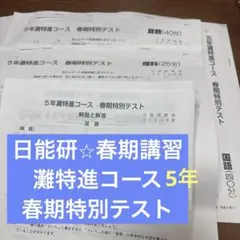 日能研 5年 灘特進 春期講習テスト - メルカリ