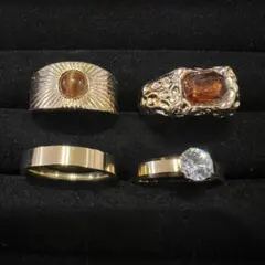ヴィンテージデザインアクセサリーリング指輪ゴールドカラー遺品整理生前まとめ売り