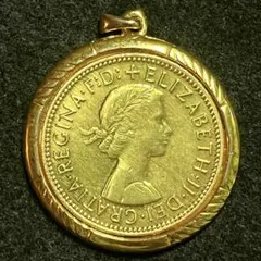 ペンダントトップ エリザベス2世 帆船モチーフ ネックレスチャーム ヴィンテージ