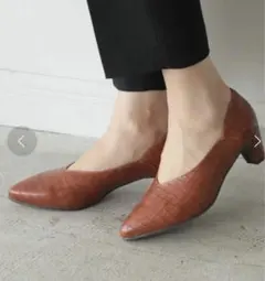 LEPSIM パンプス　型押しブラウン