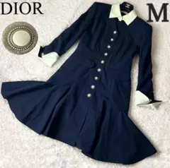 美品　マドモアゼル クリスチャンディオール　長袖ワンピース　ドッキング 極美品 Christian Dior クリスチャンディオール ワンピース