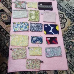 花柄布製ポーチセット