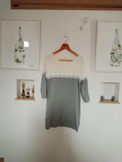 PART 2 レース付きニットトップス