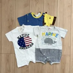 【未使用】男の子 半袖 ロンパース 3枚セット 70cm まとめ売り