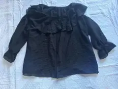 CLASSICAL ＥＬＦ　ふんわり襟BLACK前ボタンカットソー　Sサイズ