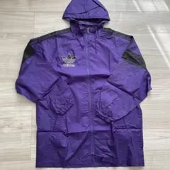 adidas フード付き紫ナイロンジャケット