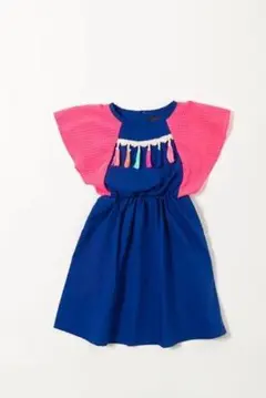 【60%OFF】ベビー服子供服90 フリンジバイカラーワンピース UNICAのサムネイル
