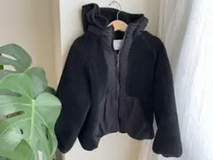 【値下げ〜10/31】ZARA 男女　黒 ボアフードジャケット　6y 116