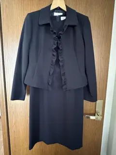 ＊フリル付きジャケット＆ワンピースセット(ネイビー)