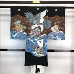 子供着物 襦袢付 七五三 3歳 5歳 鷹 宝船 鼓 銀彩 CK-7040
