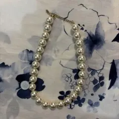 ホワイトパール風 ネックレス 大玉