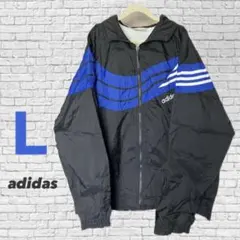 adidas アディダス トラックジャケット 古着 青 黒 90s L