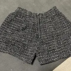 ツイードショートパンツ 黒とピンク