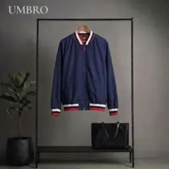 【希少 デサント製】90s UMBRO 中綿ナイロンブルゾン XL相当 ネイビーのサムネイル