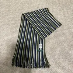 ゴールデンベア　ストライプデザイン マフラー ネイビー　30×174