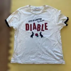 Diable ウサギとバラのプリントTシャツ サイズ3のサムネイル