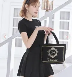 Rady ホテルシリーズミニトートバッグ ブラック×ゴールド