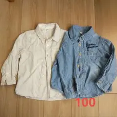 MUJI 長袖シャツ 2枚セット 100cm