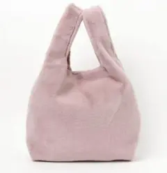 新品未使用★2way ファー トートバッグ マルシェバッグ 桃 ピンクベージュ