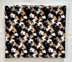 オックス生地　ロングコートチワワ　迷彩風シルエット　ブラックタンカラー