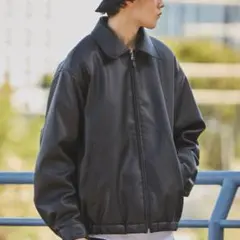 HECT ビッグシルエットジャケット　レザージャケット　ブラック