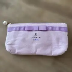 ♡LANVIN en Bleu リボン付きポーチ少しクッション性 パールチャームのサムネイル