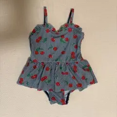 水着　ワンピース　女の子　チェリー柄　フリル　90cm
