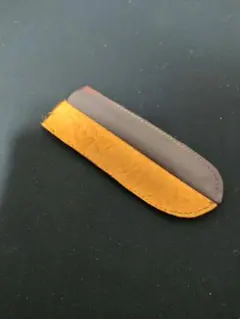 レザー製ペンケース オレンジとグレー